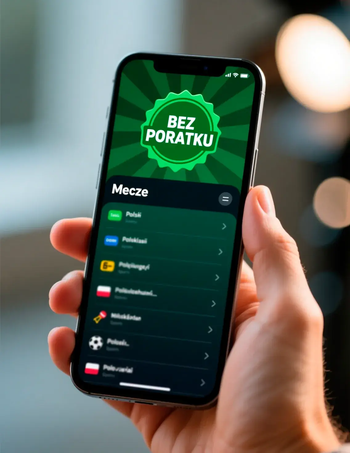 Aplikacja mobilna bukmachera bez podatku - smartphone z interfejsem zakładów bez podatku