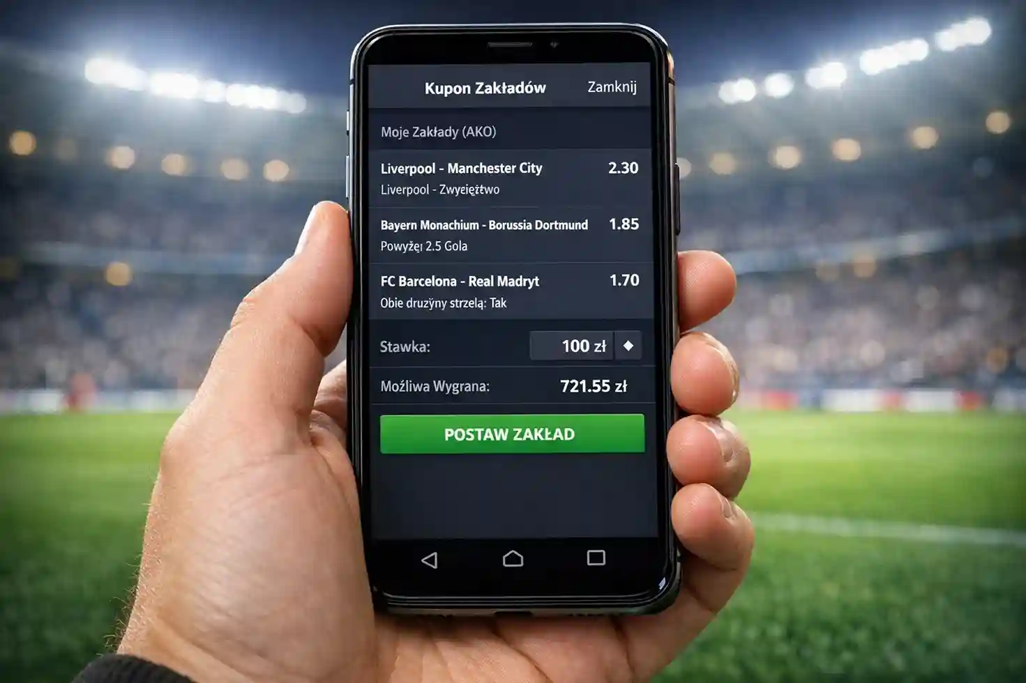 Aplikacja mobilna Betclic z widocznym kuponem bez podatku
