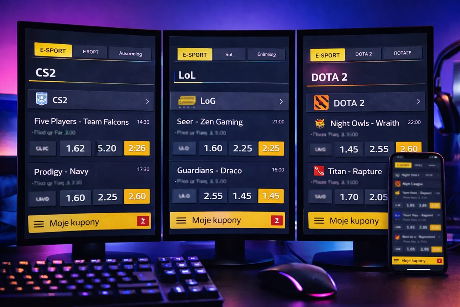 Porównanie ofert e-sportowych różnych bukmacherów