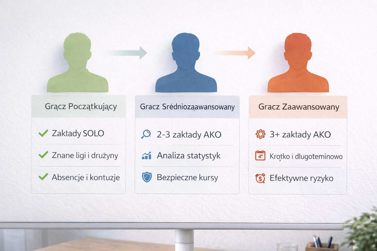 Infografika pokazująca różne profile graczy i odpowiednie strategie